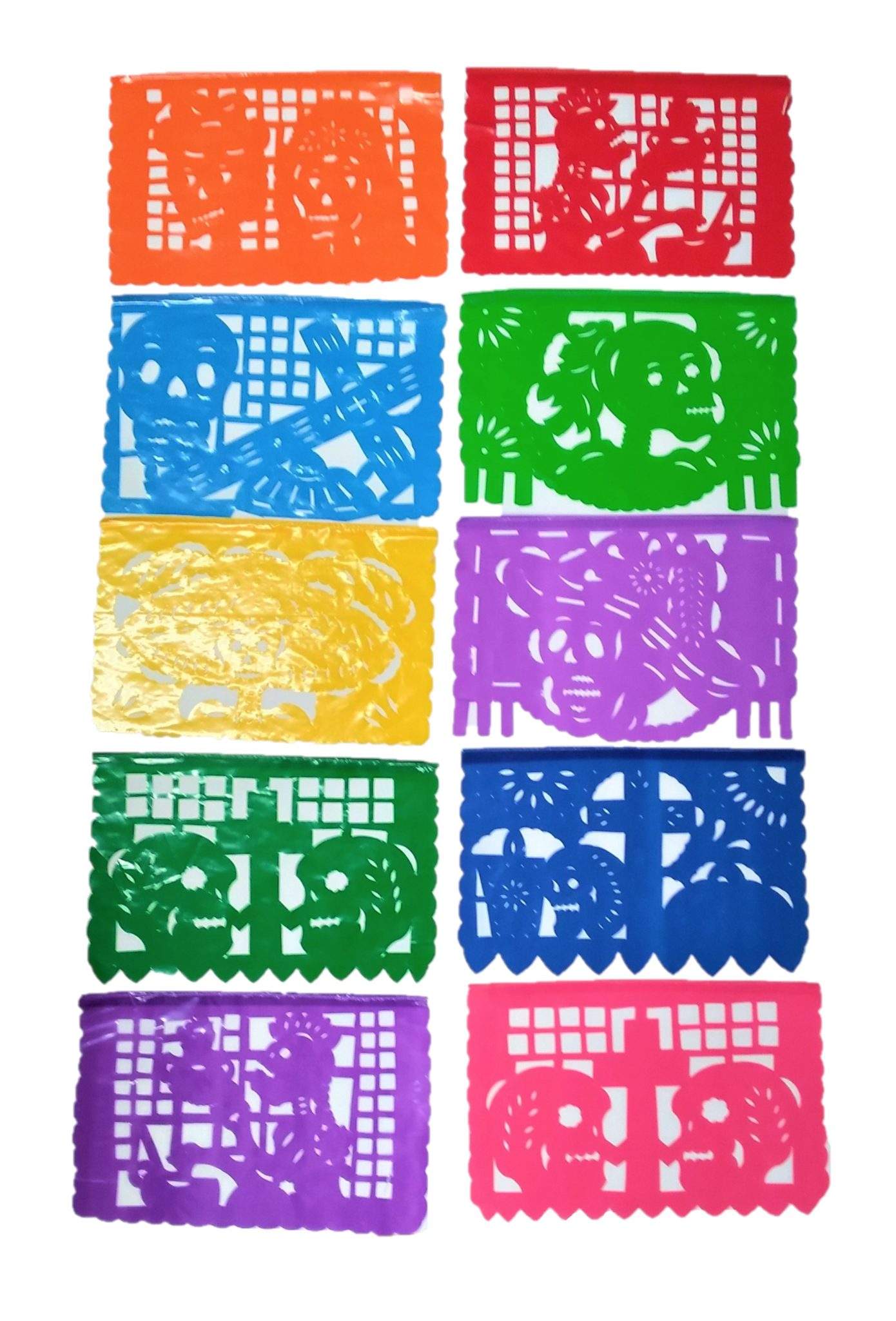 Day Of The Dead Papel Picado Banners Xl Plastic — Fandango Trading Mexican Folk Art 1621